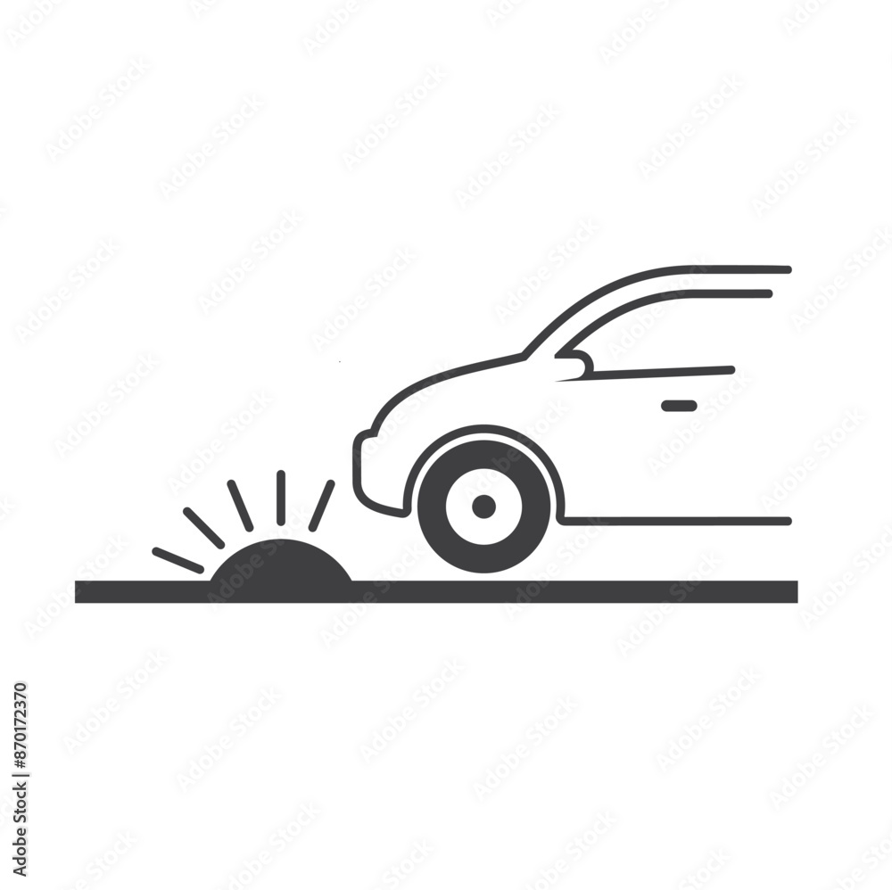 speed bump symbol, road sign, vector art.