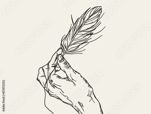 Delicate Hand Holding a Feather: Symbolizing the Tension Between Boldness and Prudence