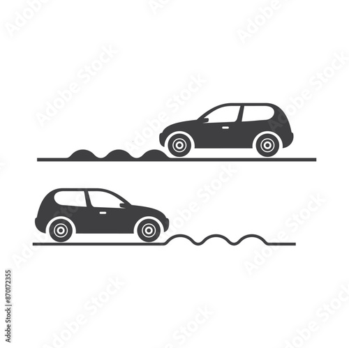 speed bump symbol, road sign, vector art.