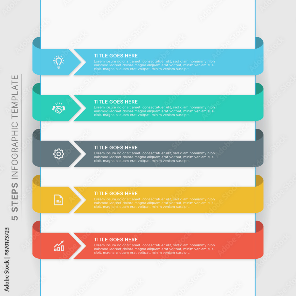 Modern Business Infographic Design Template with 5 Bar of Options Modern Business Infographic Design Template with 5 Bar of Options