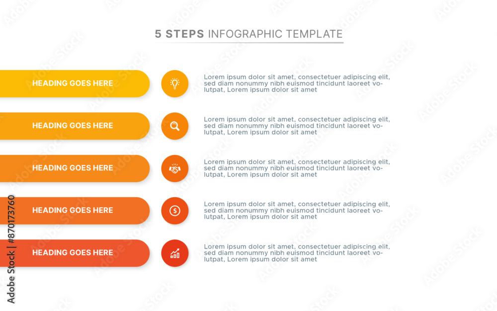 Fototapeta premium Modern Infographic Design Template with Five Options