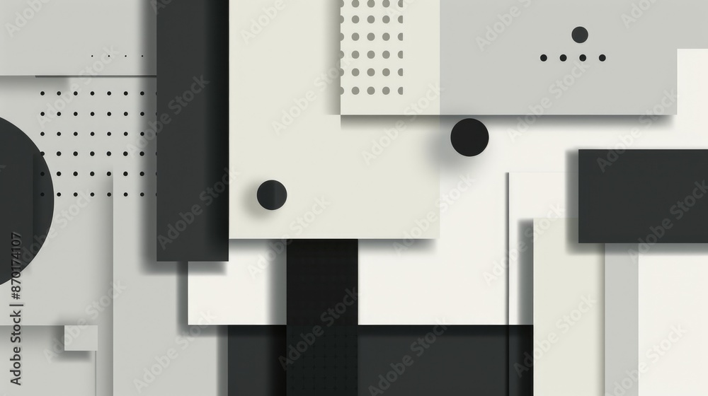 Abstract Geometric Design with Black and White Shapes Abstract Geometric Design with Black and White Shapes