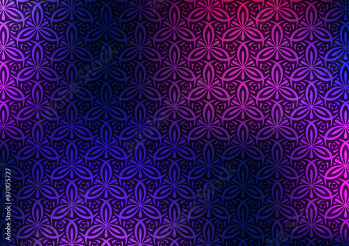 Flower pink pattern line gradient dark blue background