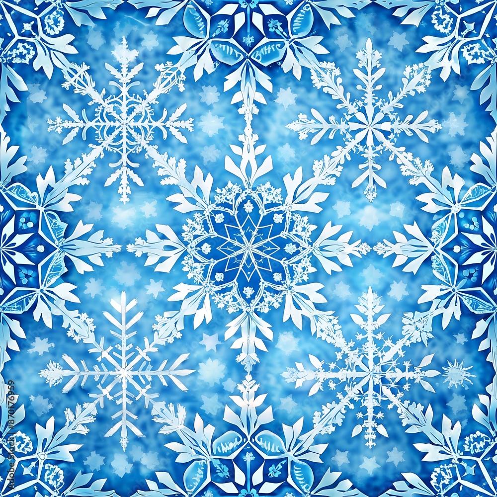 Snowflake Pattern Seamless Wallpaper Background. Perfect for: Winter-themed designs, holiday, coldness, beauty, winter Snowflake Pattern Seamless Wallpaper Background. Perfect for: Winter-themed designs, holiday, coldness, beauty, winter