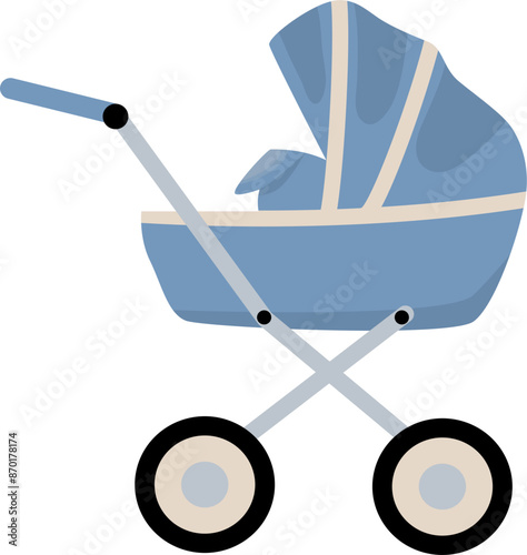 Cute baby stroller illustration 