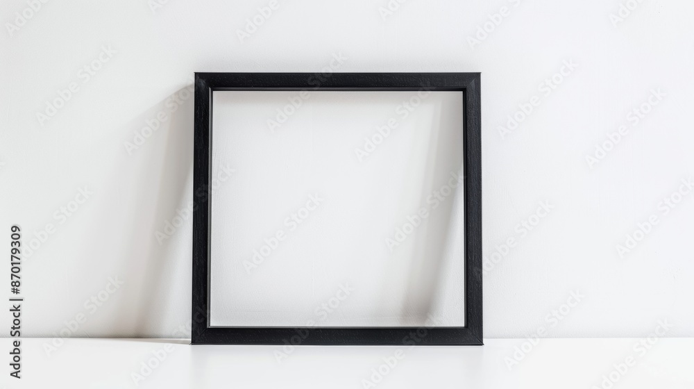 Picture frame mockup, minimalist, frame black, background white, frame ratio close to the camera, slightly tilted backwards. Picture frame mockup, minimalist, frame black, background white, frame ratio close to the camera, slightly tilted backwards.