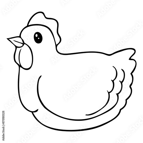 chicken outline vector illustration