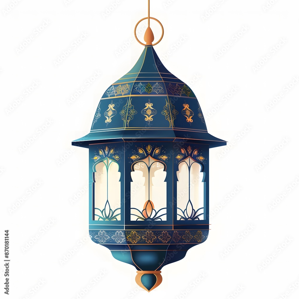 illustration vector Islamic lanterns, minimalist style. isolated white background,