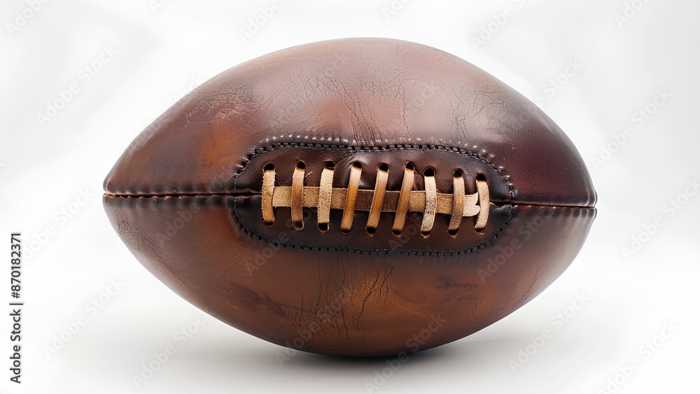 leather American football isolate on white background