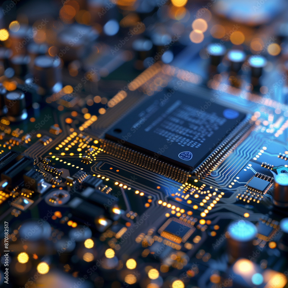 Macro Shot of the Central Processing Unit (CPU) on the Motherboard Macro Shot of the Central Processing Unit (CPU) on the Motherboard
