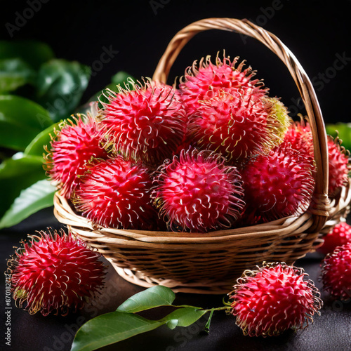 rambutan in basket