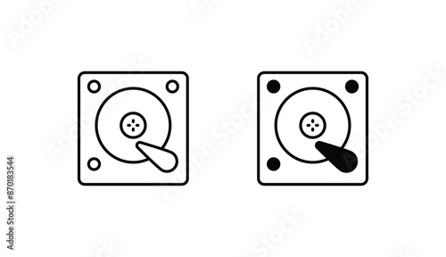 Harddrive  icon design with white background stock illustration