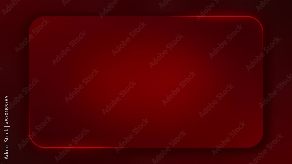 Animation loop of round edge red gradient frame with a glowing and moving rim light Animation loop of round edge red gradient frame with a glowing and moving rim light