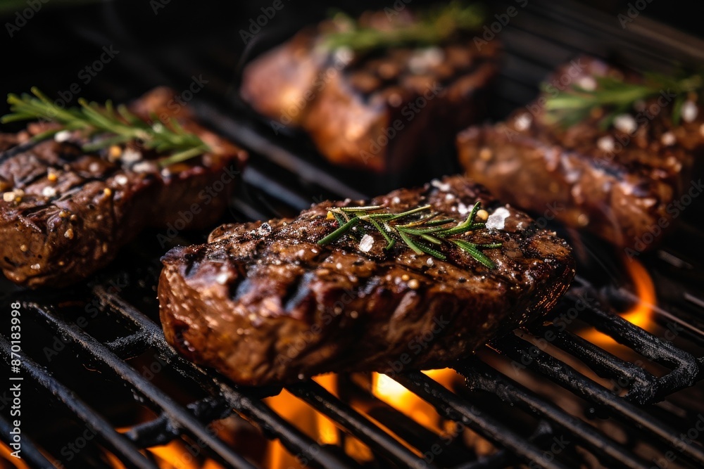 Delicious beef steak on the grill, Food Photography