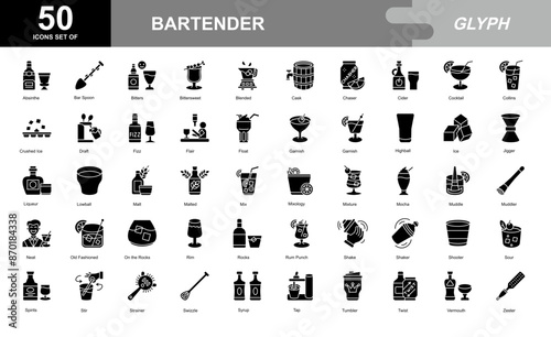 Bartender icon set