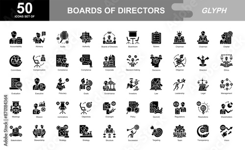 Boards of Directors icon set