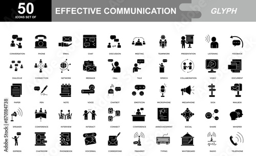 Communication icon set