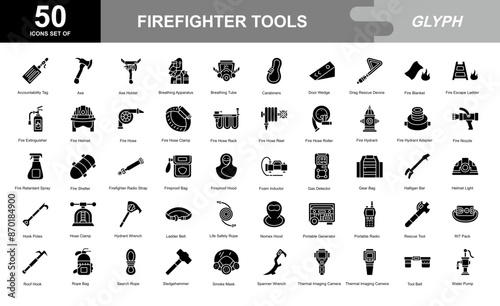 Firefighter icon set