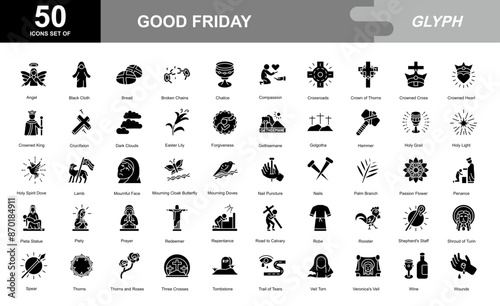 Good Friday icon set