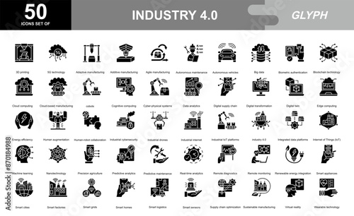 Industry 4.0 icon set