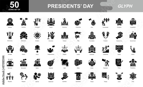 Presidents' Day icon set