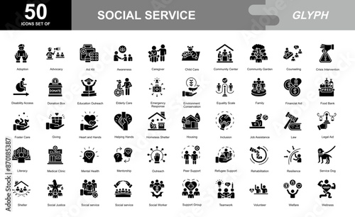 Social Service icon set