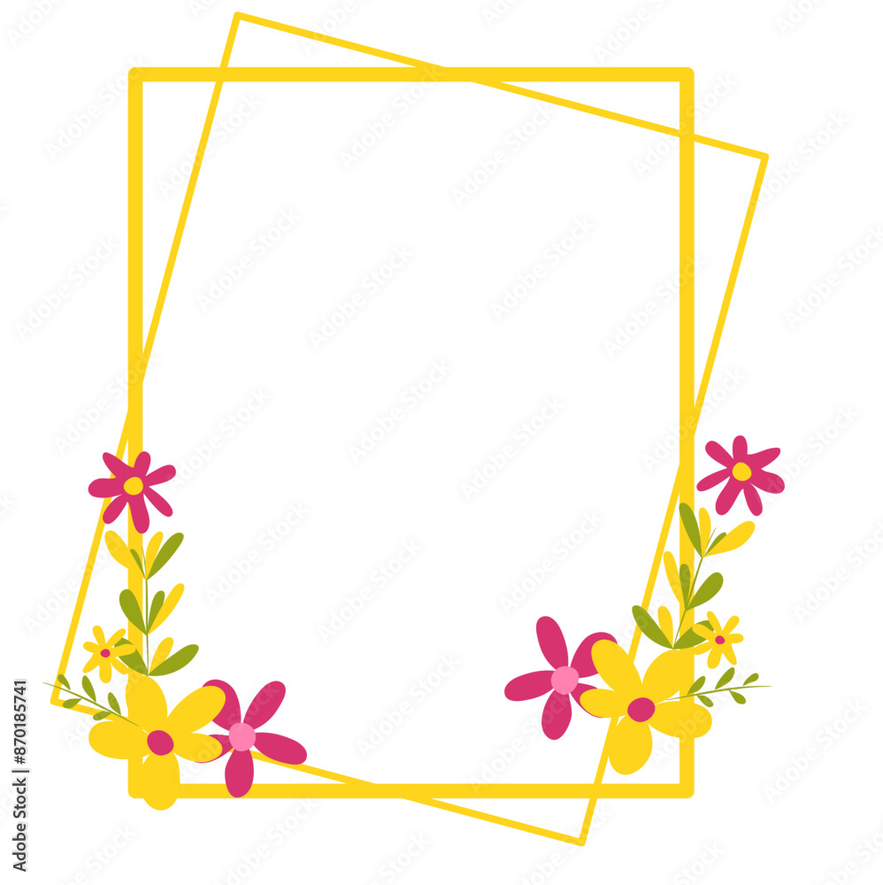 Obraz premium Flower wedding square frame