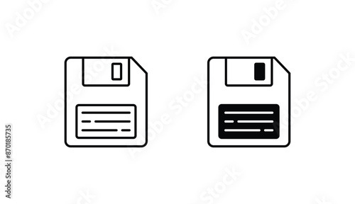 Floppy Disk icon design with white background stock illustration