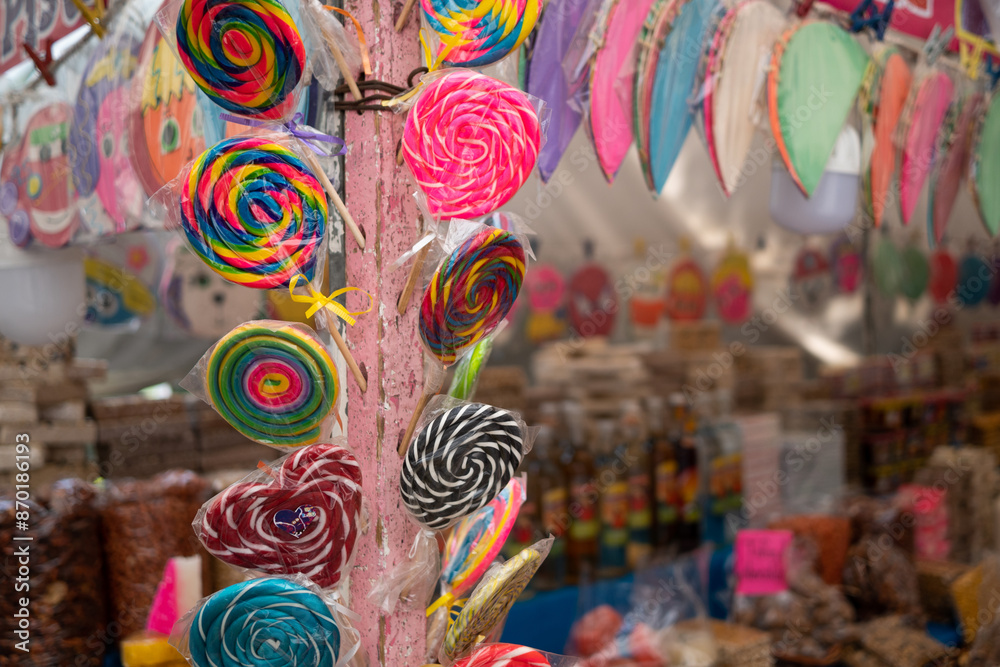 Fototapeta premium Street stall of typical Mexican sweets