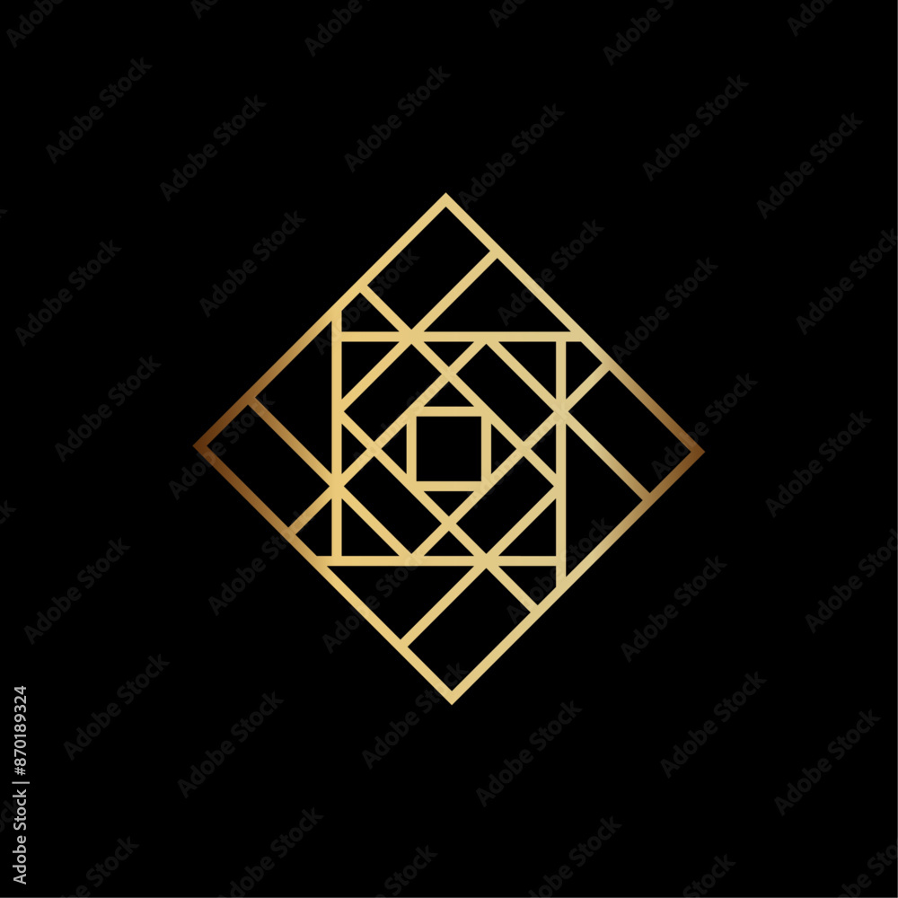 Minimalist Luxury Abstract Square Logo Icon Vector Minimalist Luxury Abstract Square Logo Icon Vector