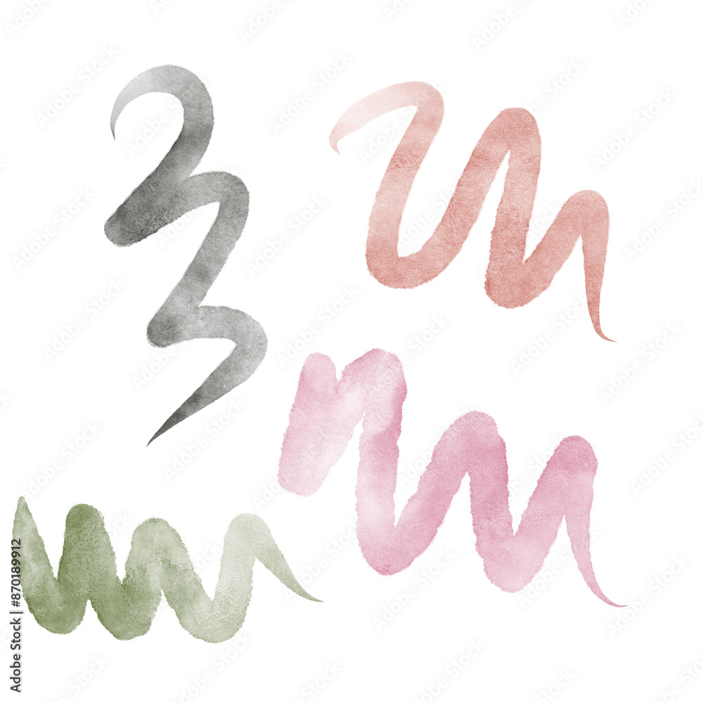 Colourful Watercolour Abstract Squiggly Lines Colourful Watercolour Abstract Squiggly Lines