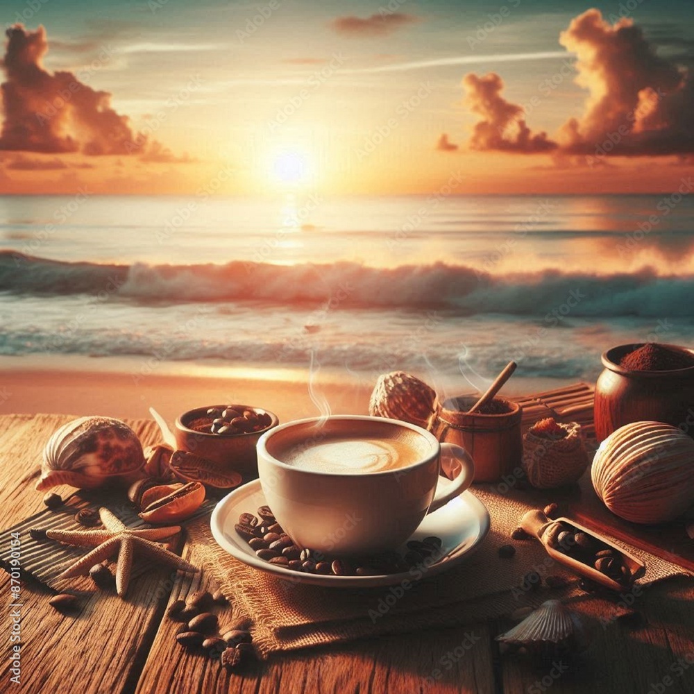 © Irfan - cup of coffee on the beach