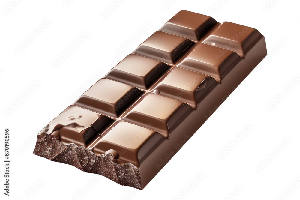 Fototapeta premium Chocolate bar isolated on transparent background