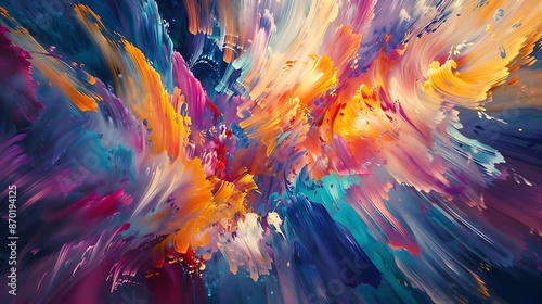 Wallpaper Mural With each brushstroke, the canvas transforms into a vibrant explosion of color and emotion, as bold paint strokes come together to create an abstract pattern that is as dynamic as it is beautiful. Torontodigital.ca