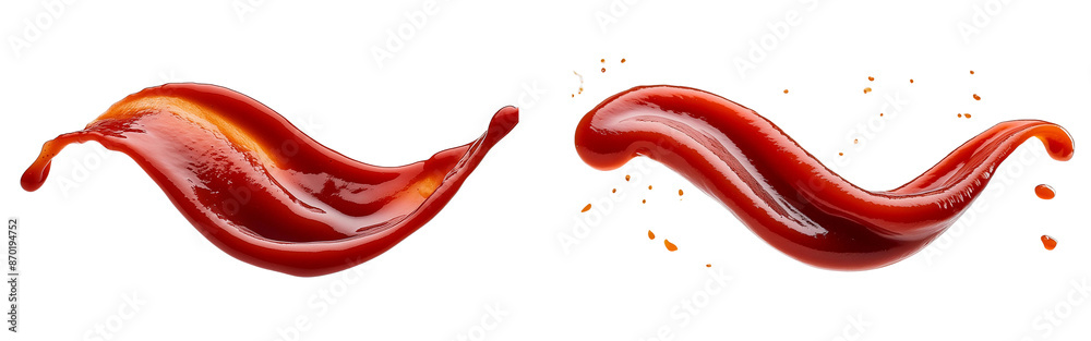 Set of tomatos sauce splashing isolated Set of tomatos sauce splashing isolated