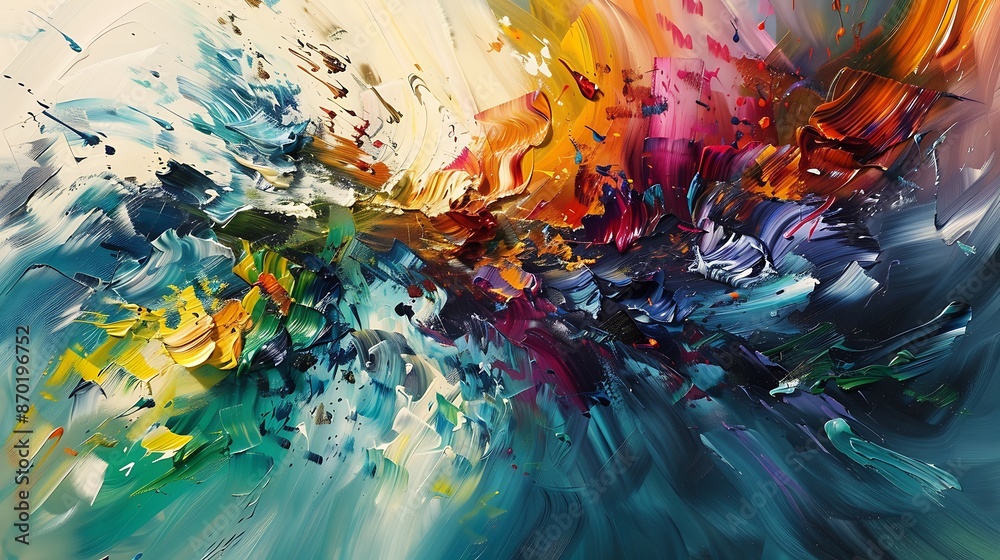 With each stroke of the brush, the canvas comes alive with a burst of color and movement, as bold paint strokes come together to create an abstract pattern that is as dynamic as it is beautiful. With each stroke of the brush, the canvas comes alive with a burst of color and movement, as bold paint strokes come together to create an abstract pattern that is as dynamic as it is beautiful.