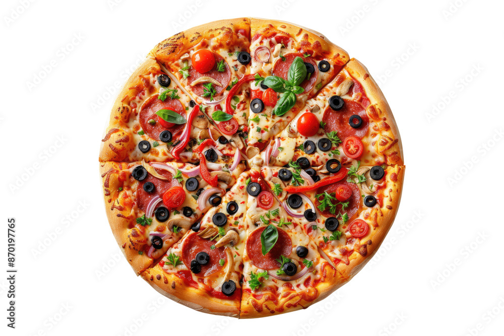 Italian pizza isolated on transparent background Italian pizza isolated on transparent background