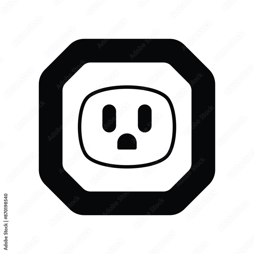 socket icon with white background vector stock illustration