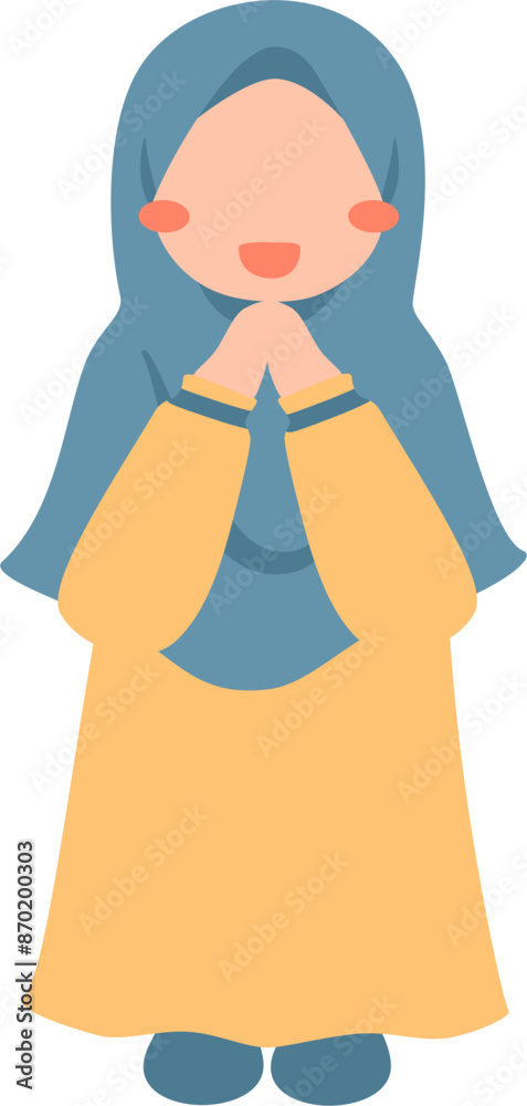 Hijabi girl faceless cartoon illustration Hijabi girl faceless cartoon illustration