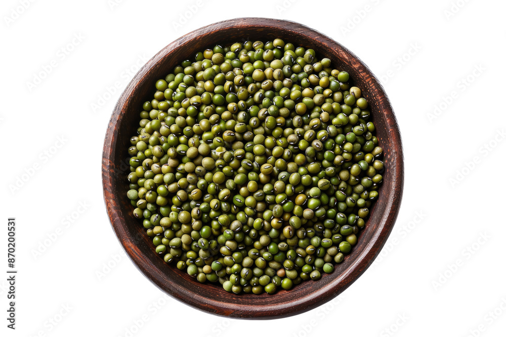 Mung beans in a bowl isolated on transparent background Mung beans in a bowl isolated on transparent background