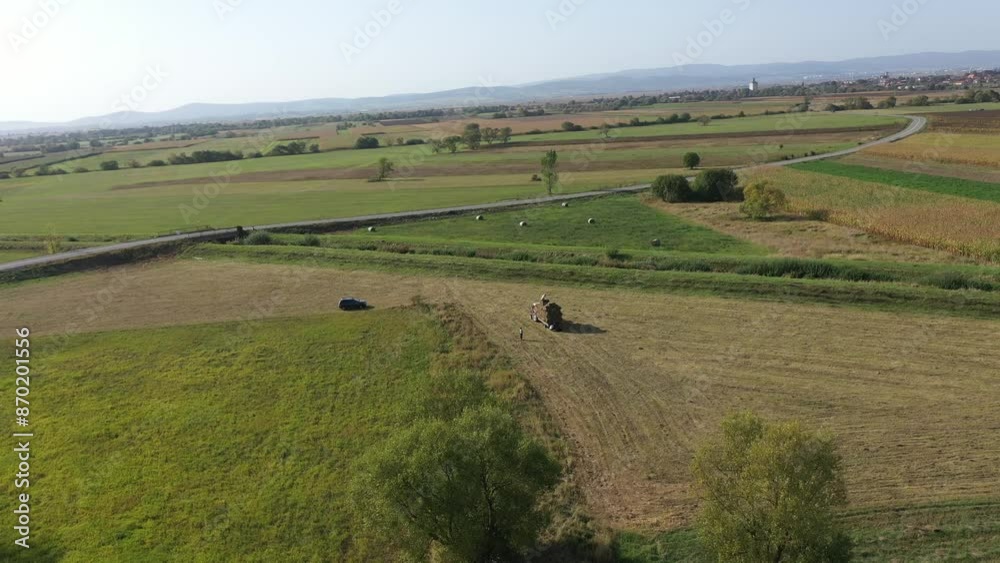 Aerial drone view of agriculture field, food industry concept by drone Aerial drone view of agriculture field, food industry concept by drone