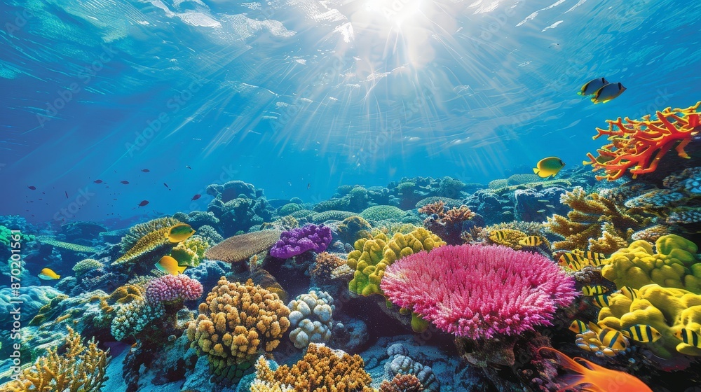 Naklejka premium surface ocean The ocean depths hold countless mysteries and vibrant marine life.