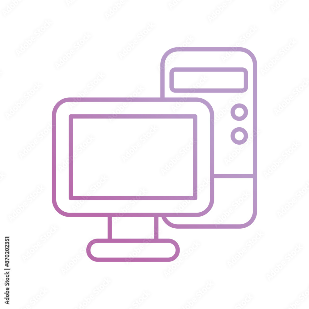 desktop icon with white background vector stock illustration desktop icon with white background vector stock illustration