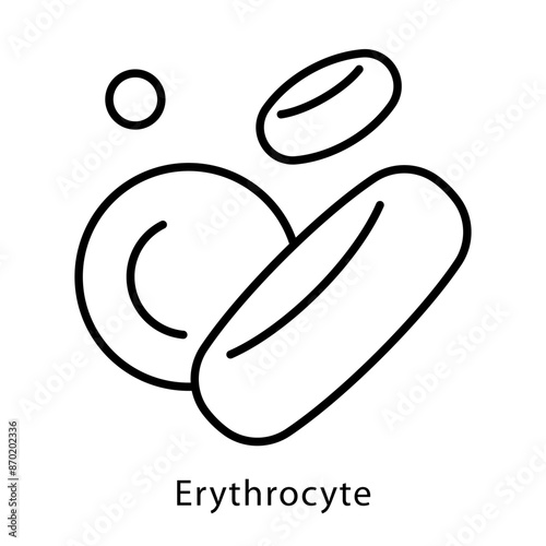 Erythrocytes cell, line icon. Red blood cell, immunity, circulatory system, blood symbol. Linear illustration, editable strokes