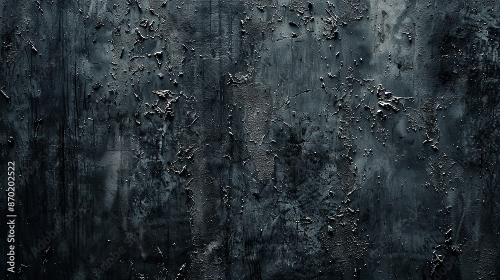 Obraz premium A textured dark grey concrete background exudes an industrial allure, with its rugged surface marked by subtle variations in tone and texture.