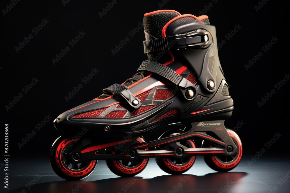 Inline skates positioned neatly on a smooth, minimalist background, emphasizing the sleek design and simplicity of the sport. Inline skates positioned neatly on a smooth, minimalist background, emphasizing the sleek design and simplicity of the sport.