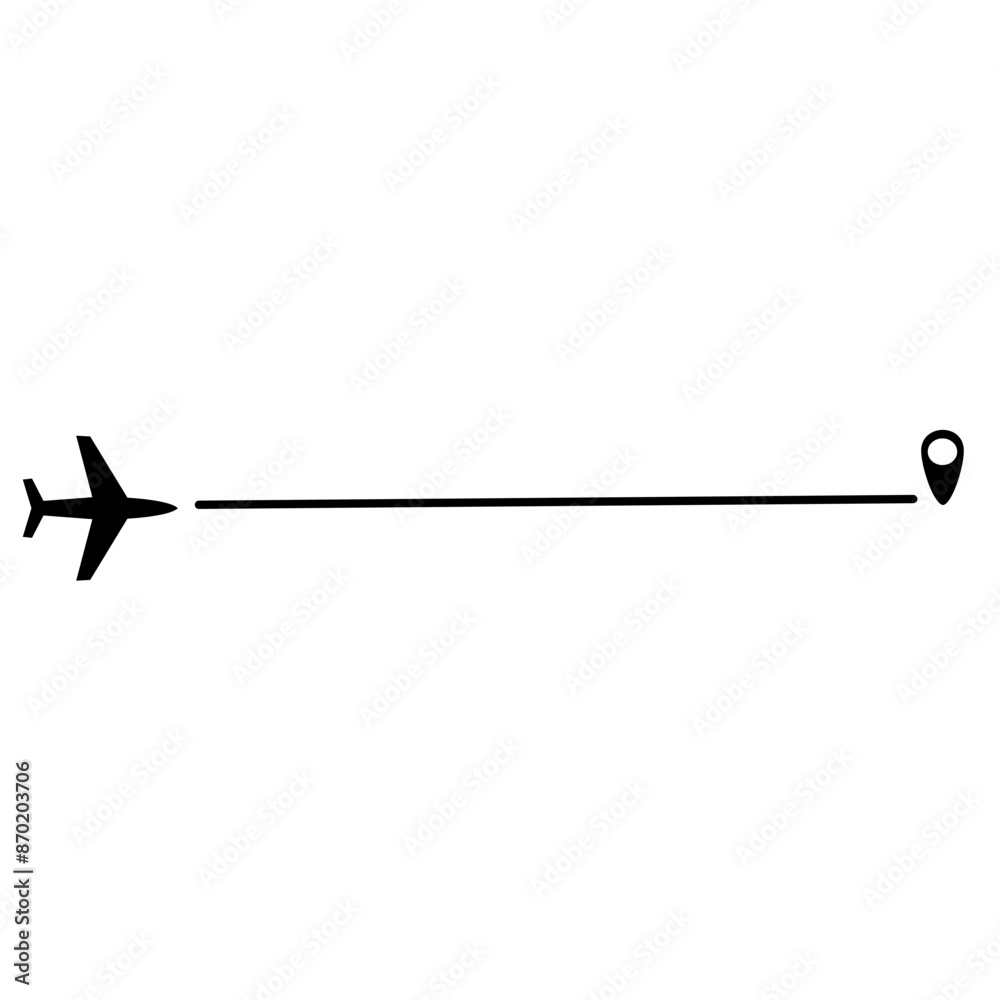 Airplane route vector Airplane route vector