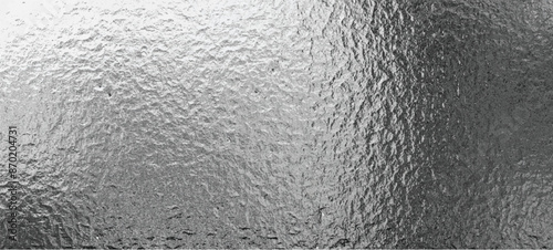 Silver rippled matte surface. Blurred plastic glass. Metallic tinfoil. Vector illustration	