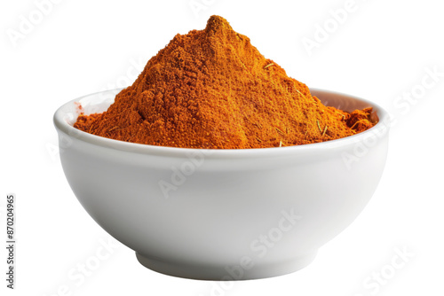 Paprika powder in a bowl isolated on transparent background