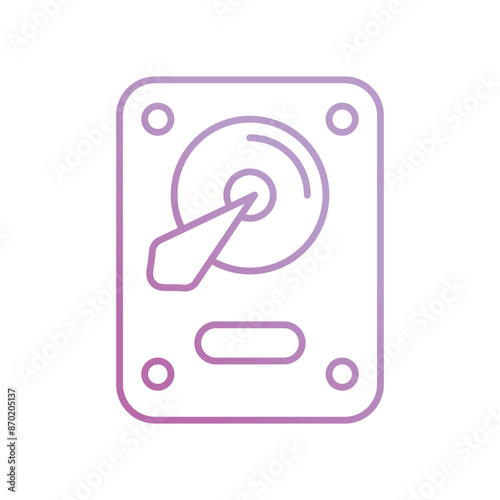 hard disk icon with white background vector stock illustration